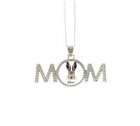 Collier gris à gros nez en forme de lièvre - Cadeau idéal pour la fête des mères - Pour maman, grand-mère, M