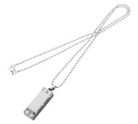 Collier Harmonica Mini en Métal Argenté, Pendentif Musical Portable