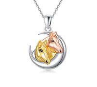 Collier HARMONY BOLA Mère Fille 925 Argent Sterling Pendentif Vache/Éléphant Animal Bijoux Cadeau d'anniversaire Fête des Mères pour Femmes, Argent sterling