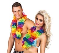 Collier Hawaïen À Fleurs Polyester Arc-En-Ciel Multicolore