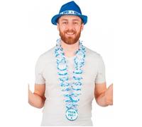 Collier Hawaïen - PtitClown - Team EVG - Bleu et Blanc - Taille Unique - Fleurs Synthétiques