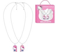 Collier Hello Kitty avec pendentif cœur fendu | Set de bijoux 2 pièces pour filles avec boîte décorative officielle Sanrio