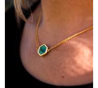 Collier hexalia en pierres malachite