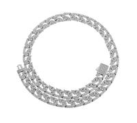 Collier hip-hop hip-hop de plus de 920 km sur 925 argent, chaîne de cou cubaine de densément, un cadeau à la mode pour les amateurs de musique ou ceux qui embrassent des styles audacieux, les cadeaux