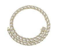 Collier hip-hop hip-hop de plus de 920 km sur 925 argent, chaîne de cou cubaine de densément, un cadeau à la mode pour les amateurs de musique ou ceux qui embrassent des styles audacieux, les cadeaux
