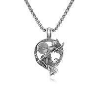 Collier hip-hop vintage en acier titane pour homme, pendentif en étain pur, mythologie grecque