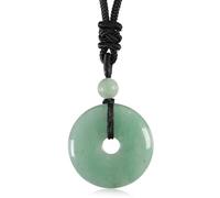 Collier hippie en améthyste de 25 mm avec pendentif en forme de donut en pierre précieuse naturelle et corde réglable pour homme et femme, One Size, Acétate, Pas de pierre précieuse