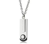 Collier homme en acier inoxydable - Police - TRIGGER - Pendentif - Maille jaseron - Métallique - 10.6x7.8x10.2 cm