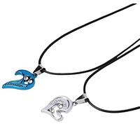 Collier homme en acier inoxydable pour couple, puzzle d'amitié, amour, pendentifs en forme de cœur assortis, 43#Sben traité.