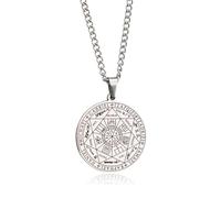 Collier Homme Femme, Chaine acier inoxydable, Collier Archange 7 Archanges Pendentif En Acier Inoxydable Archanges Sigil Talisman Collier Amulette Médaille Pendentif Bijoux (Couleur Acier)