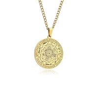 Collier Homme Femme, Chaine acier inoxydable, Collier Archange 7 Archanges Pendentif En Acier Inoxydable Archanges Sigil Talisman Collier Amulette Médaille Pendentif Bijoux (Or)