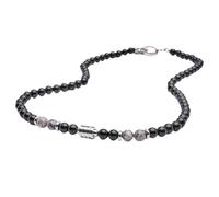 Collier Homme Femme, collier perle homme, Collier obsidienne pour Homme Femme, Collier obsidienne 6 mm, Collier homme, Collier homme perle, Collier en pierre cartographique + obsidienne