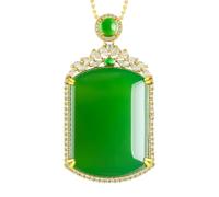 collier homme naturel authentique agate verte sans événement marque cuivre plaqué or incrusté de graines de glace jade pendentif femme collier tendance