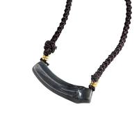 Collier homme simple jade naturel noir bambou joint feuille pendentif homme collier