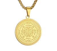 Collier Homme Talisman de Médaille Sceau des 7 Archanges pour Homme Femme Talisman de Salomon Amulette de Protection Magique Or D