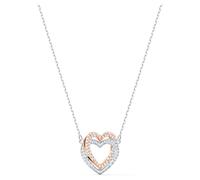 Collier Hyperbola, Cœur, Blanc, Finition mix de métal OS