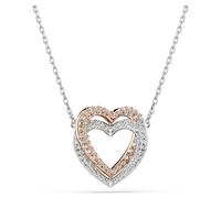 Collier Hyperbola, Taille ronde, Cœur, Blanc, Finition mix de métal OS