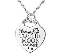 Collier I Love You to The moon and Back Letter Collier avec pendentif en forme de cœur sculpté CadeauMode de traitement