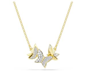 Collier Idyllia Lilia, Papillon, Blanc, Doré à l’or 18 carats (750/1000) OS