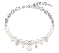 Swarovski Collier Idyllia, Crystal Pearl, coupe mixte, blanc, plaqué rhodium