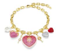 Collier Idyllia, Tailles variées, Cœur, clé, Multicolore, Placage de ton or OS