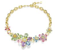 Collier Idyllia, Tailles variées, Fleur, Multicolore, Doré à l’or 18 carats (750/1000) OS
