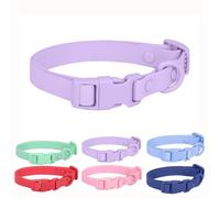 Collier imperméable pour Chien, Plastique et Silicone biothane, Caoutchouc PVC, Lavable, Boucle à dégagement Rapide, Collier d'extérieur Durable et réglable pour Chiens de Petite, Moyenne et Grande