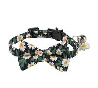 Collier imprimé de fleurs de chat en coton pour petits chats de petite taille moyenne et grande taille Collier de rupture Camping Voyage Colliers pour chiens Colliers pour animaux de compagnie Chaîne