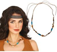Collier indien Bijoux de carnaval Fantaisie Coloré Look traditionnel Aventure Nature Fait main Inspiration Culture, Couleur : Multicolore