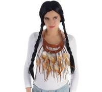 collier indien double plumes adulte - chaks 11255 Marron G