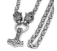 Collier - INF - Marteau de Thor Mjölner - Acier inoxydable - Argent - Mixte