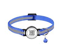 Collier intelligent réfléchissant pour chat - Collier anti-perte avec porte-AirTag - Collier en nylon réglable avec breloque cloche pour chats et chatons (bleu avec clochette, sans support Airtag)