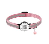 Collier intelligent réfléchissant pour chat - Collier anti-perte avec porte-AirTag - Collier en nylon réglable avec breloque cloche pour chats et chatons (rose avec clochette, sans support Airtag)