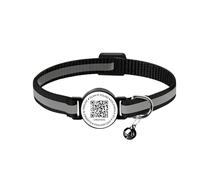 Collier intelligent réfléchissant pour chat - Collier anti-perte avec porte-AirTag - Collier en nylon réglable avec breloque cloche pour chats et chatons (noir avec clochette, sans support Airtag)