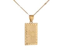 Collier islamique Allah couleur or 24 carats avec chaîne assortie offerte