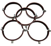 Collier Isophonique DN avec insert en caoutchouc, filetage M8/M10, en 2 parties, en acier galvanisé, fabriqué en Allemagne, argent