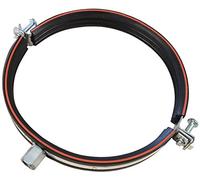 Collier Isophonique DN avec insert en caoutchouc, filetage M8/M10, en 2 parties, en acier galvanisé, fabriqué en Allemagne, argent