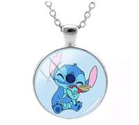 Collier - Kawaii - Stitch - Pendentif en verre - Peluche souillon - Cadeau enfant/femme