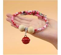 Collier kimono porte-bonheur en perles de cèdre pour animal de compagnie, confortable et réglable, collier personnalisé pour chien et chat avec pendentif fortune, clochettes pour chat, convient à tous