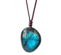 Collier labradorite - Pendentif en pierre brute naturelle, bijoux en