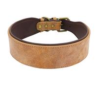Collier Large en Cuir for Chien, Collier rembourré for Chiens de Taille Moyenne et Grande, Pitbull, Bouledogue, Berger Allemand, Taille 2XL(2,XXL)