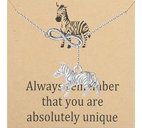 Collier Lariat zèbre « Always Remember You Are » - Bijoux uniques avec citation inspirante - Cadeau pour les amoureux des animaux, Acier inoxydable