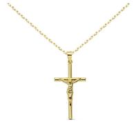 Collier - L'ATELIER D'AZUR - Médaille Christ sur la Croix - Or 18 Carats 750/000 Jaune - Dimensions 3.1cm*1.6cm