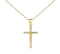 Collier - L'ATELIER D'AZUR - Médaille Croix Or 18 Carats 750/000 - Christ sur la Croix - Dimensions 2.1cm*1.3cm