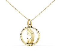 Collier - L'ATELIER D'AZUR - Médaille Vierge Or Jaune - 1.50cm - 0.35gr - Chaîne Forçat 45cm Dorée