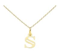 Collier - L'ATELIER D'AZUR - Pendentif Lettre 'S' - Or 750/1000 - Chaîne Dorée 45cm - 1.10cm x 0.70cm