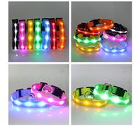 Collier LED Circulaire pour Chien, Nylon Rose, Taille L 2,5cm | Mode Flash, Allumage Fixe et Arrêt, Usage Extérieur le Soir, pour Balades au Jardin et Randonnées