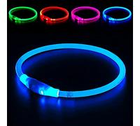 Collier LED de sécurité nocturne pour chien Collier lumineux USB rechargeable Taille unique