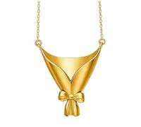 Collier léger pour femme avec pendentif en forme de bouquet de fleurs, multi-usages, élégant pour remise de diplôme, mariage et fête d'anniversaire, 70*60*40mm, Cuivre, Cuivre