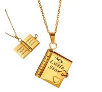 Collier Livre Ma Petite Étoile pour Fille | Pendentif Collier Décoratif,Bijou Pendentif en Acier Titane Élégant pour Baby Shower Fête de Graduation Anniversaire Danse Mères Femmes et Filles